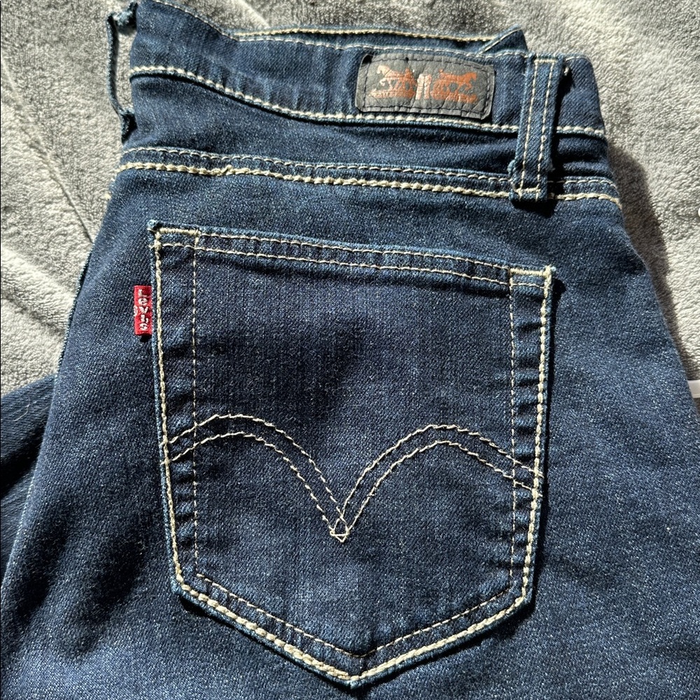 Levi's 529 Curvy Boot Cut Dark Blue Denim Jeans | 12 Long - Picture 3 of 10